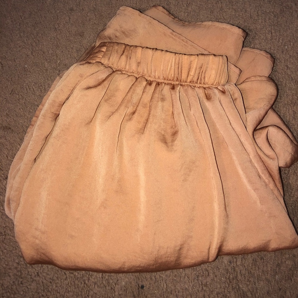 Rust / rose gold maxi skirt
